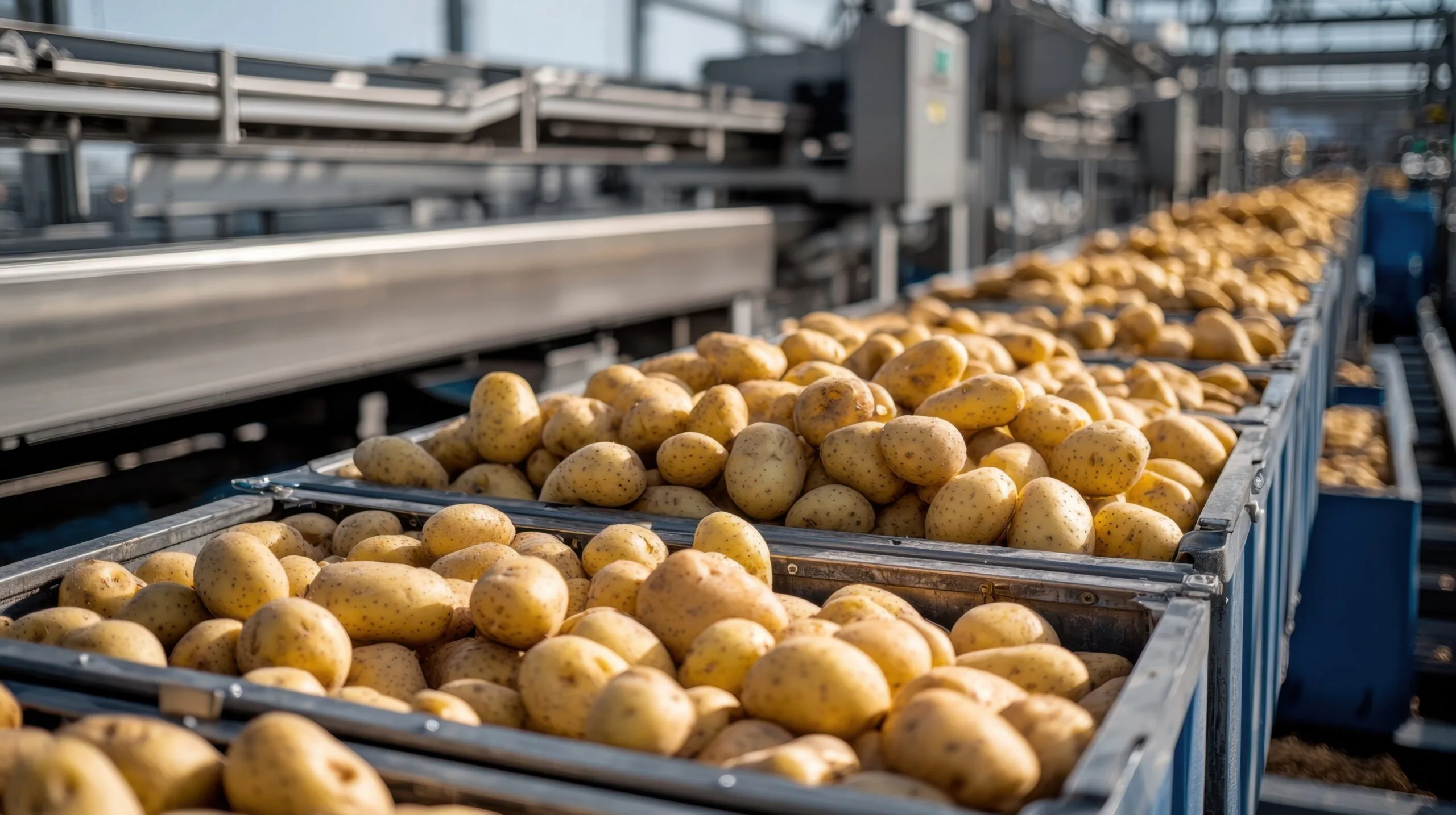 Várias sacas de batata, representando o maior produtor nacional de batata, Perdizes, em Minas Gerais.