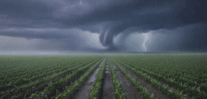 Imagem de tornado, representando o que atingiu a região Sul do Brasil.