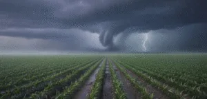Imagem de tornado, representando o que atingiu a região Sul do Brasil.
