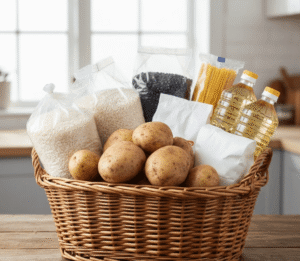 Imagem representando uma cesta básica.