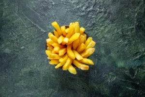 Batatas fritas, como as que a McCain produz e distribui.