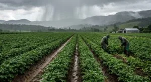 Imagem representando a colheita da batata.